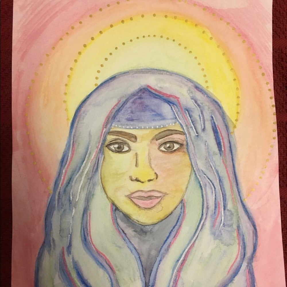 ART WORK "Miriam" Mixed Media 9" x 12"